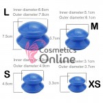 Ventuze de masaj corporal anticelulitic sau terapeutic, set 4 bucati albastre din silicon cod 25834